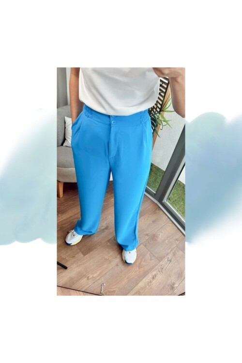 İpek Kumaş Beli Lastikli Pantolon