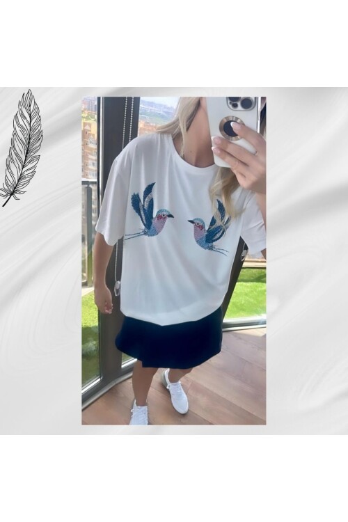 Kuş Baskılı tişört