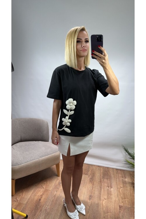 SF007 KABARTMA GÜL TİŞÖRT