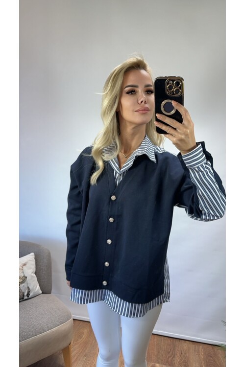 SF030 GÖMLEK SWEAT ALTIN DÜĞMELİ