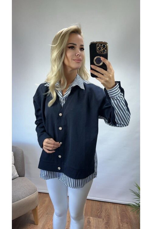 SF030 GÖMLEK SWEAT ALTIN DÜĞMELİ