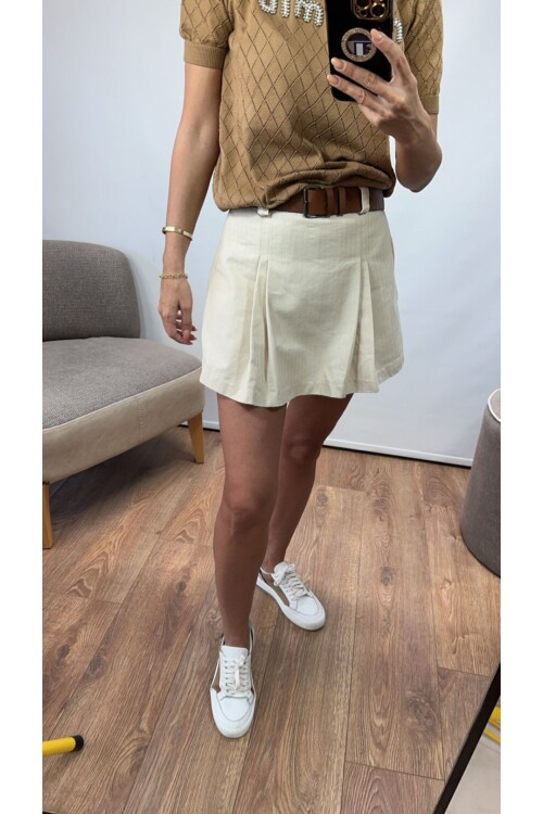 SF046 KEMERLİ PİLELİ ETEK