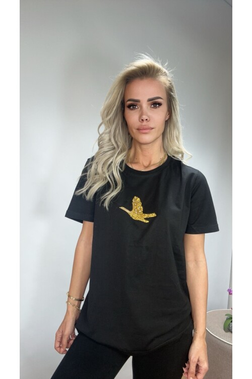 SF057 ALTIN İŞLEMELİ KUŞ BYM TŞÖRT