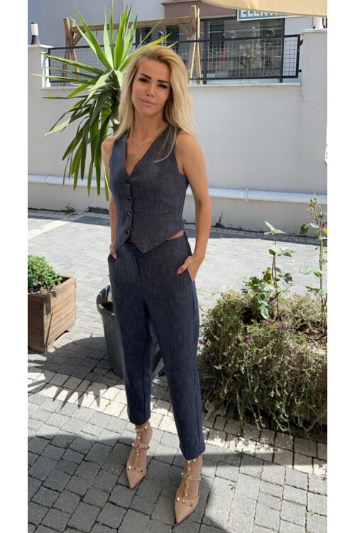 SF084 YELEK DÜĞMELİ  TAKIM