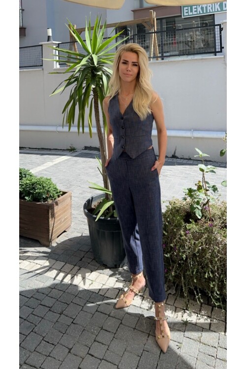 SF084 YELEK DÜĞMELİ  TAKIM