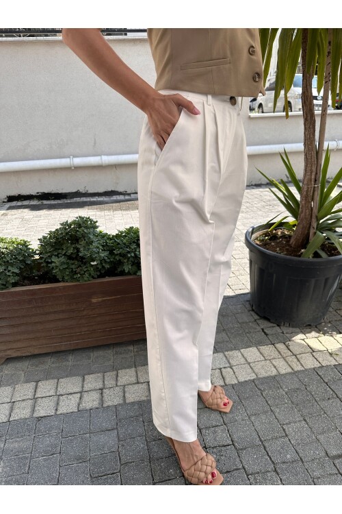 SF096 YANDAN CEPLİ PİLELİ PANTOLON