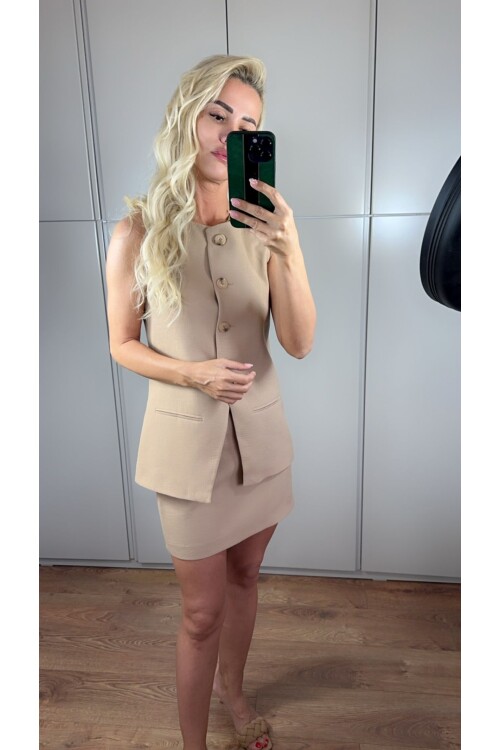 SF100 YELEKLİ DÜĞMELİ  ETEK TAKIM