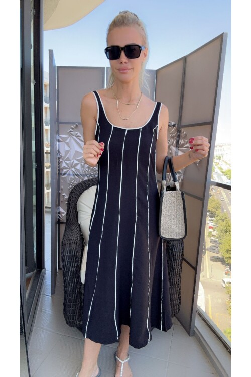 SF114 ÇİZGİLİ ELBİSE