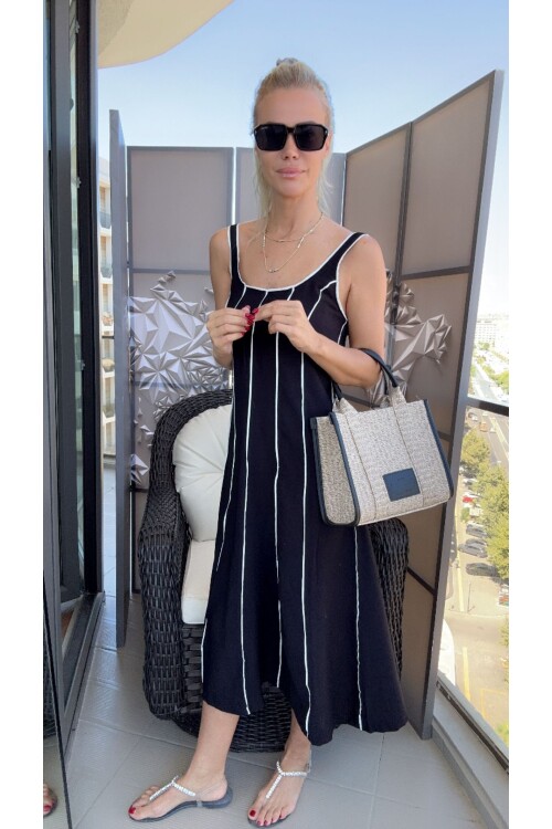 SF114 ÇİZGİLİ ELBİSE