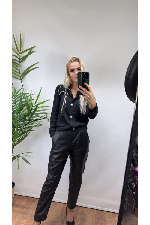 SF137 POLO YAKA TAŞLI CEPLI HIRKA