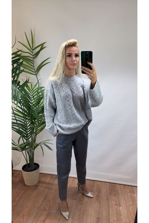 SF140 SELANİK SAÇ ÖRGÜSÜ BİSİKLET YAKA