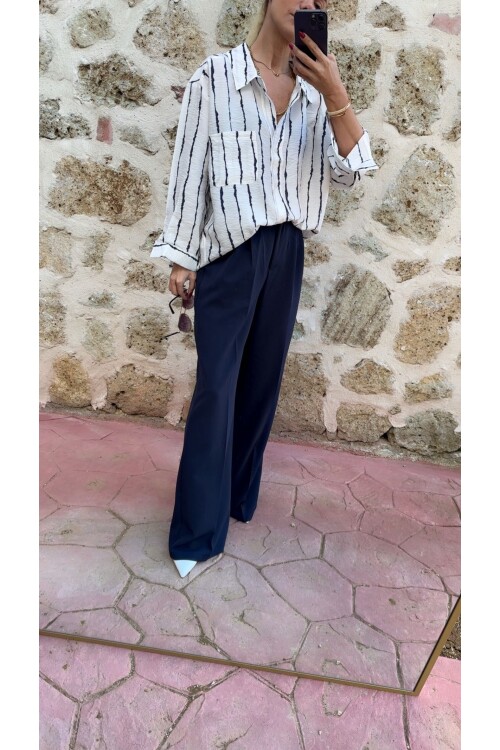 SF164 CEPLİ LACİVERT PANTOLON