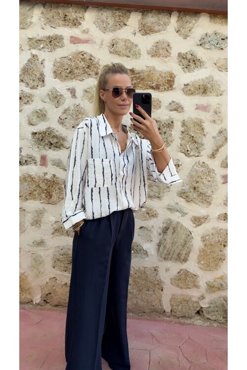 SF164 CEPLİ LACİVERT PANTOLON