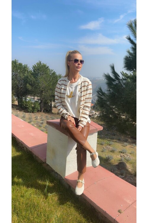 SF170 TRİKO CİZGİLİ HIRKA