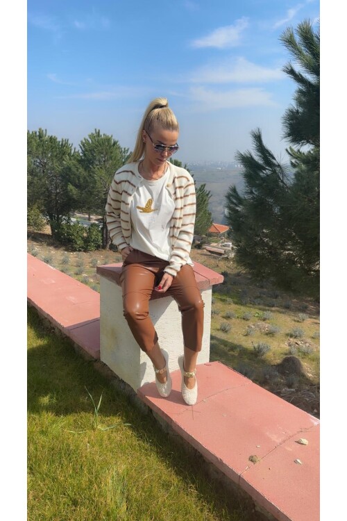 SF170 TRİKO CİZGİLİ HIRKA