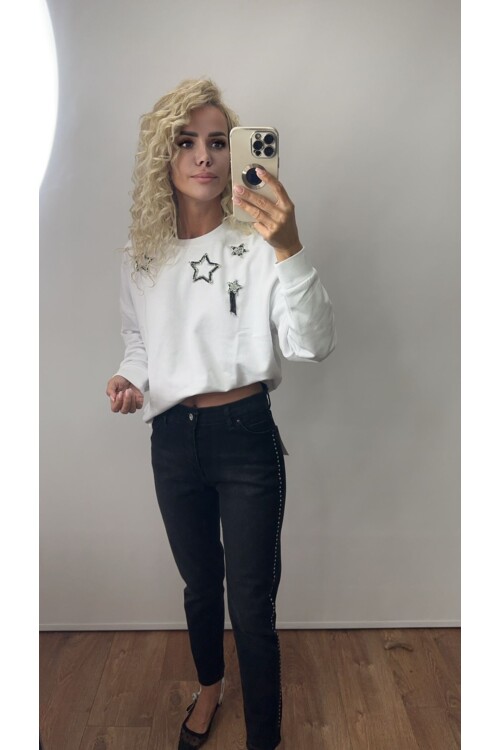 YANDAN ZIMBA DETAYLI KOT PANTOLON