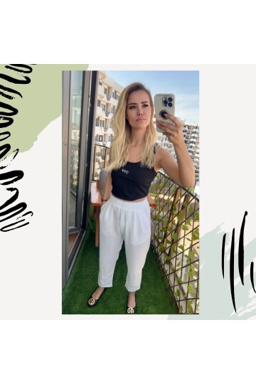 Keten Beyaz pantolon