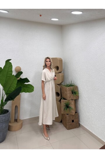 SF073 YIRTMAÇLI KRUVAZEL ELBİSE