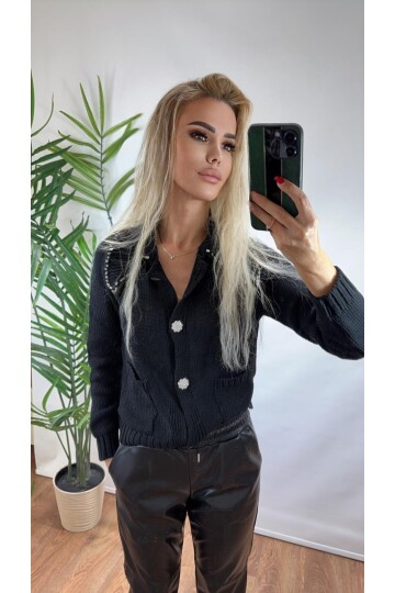 SF137 POLO YAKA TAŞLI CEPLI HIRKA